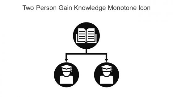 Two Person Gain Knowledge Monotone Icon In Powerpoint Pptx Png And Editable Eps Format
