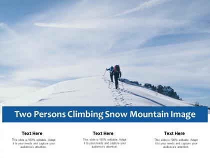 Two persons climbing snow mountain image
