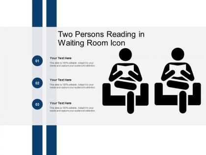 Two persons reading in waiting room icon