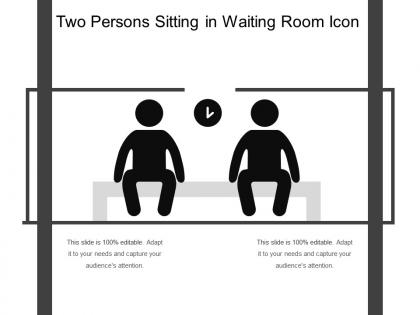 Two persons sitting in waiting room icon