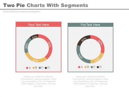 Two pie charts with segments powerpoint slides