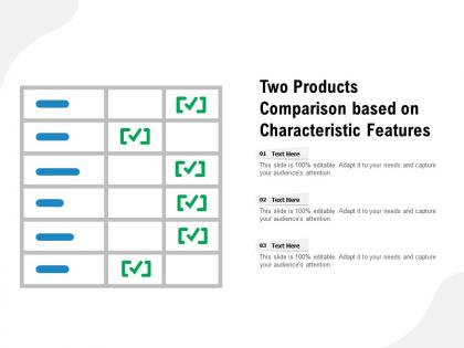 Two products comparison based on characteristic features