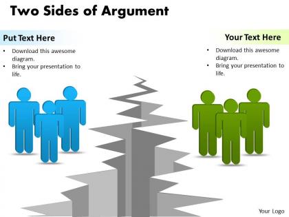 Two sides of argument ppt slides presentation diagrams templates powerpoint info graphics