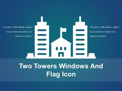 Two towers windows and flag icon