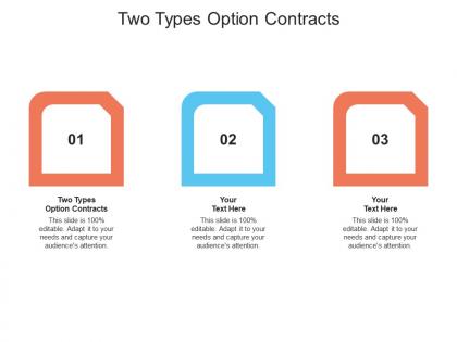 Two types option contracts ppt powerpoint presentation icon cpb