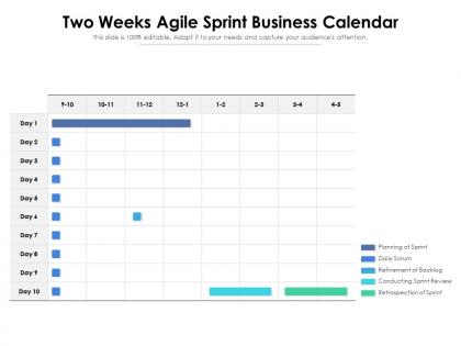 Two weeks agile sprint business calendar