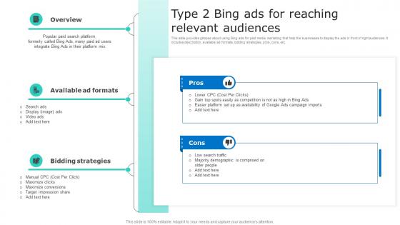 Type 2 Bing Ads For Reaching Relevant Audiences Driving Sales Revenue MKT SS V
