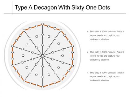 Type a decagon with sixty one dots