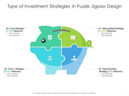 Type of investment strategies in puzzle jigsaw design