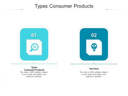 Types consumer products ppt powerpoint presentation portfolio slideshow cpb