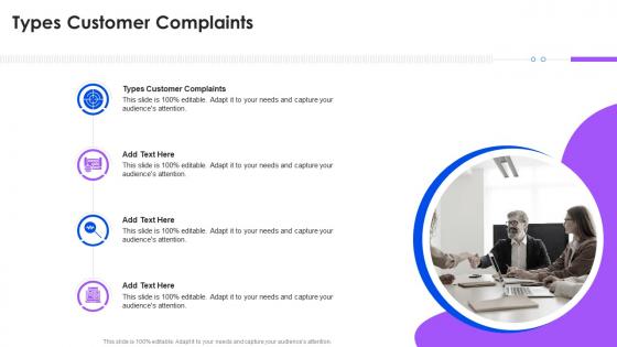 Types Customer Complaints In Powerpoint And Google Slides Cpb