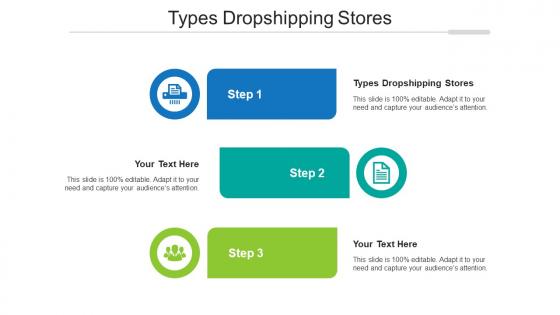 Types dropshipping stores ppt powerpoint presentation icon professional cpb