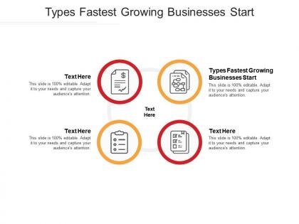Types fastest growing businesses start ppt powerpoint presentation summary format ideas cpb