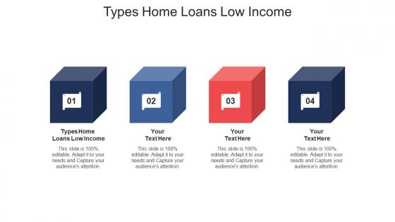 Types home loans low income ppt powerpoint presentation infographics guidelines cpb