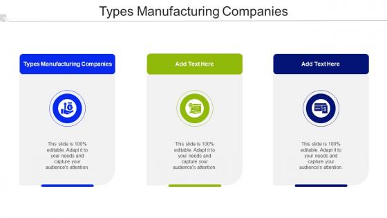 Types Manufacturing Companies Ppt Powerpoint Presentation Summary Guidelines Cpb