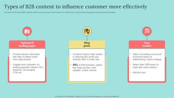 Types Of B2b Content To Influence Customer More Effectively B2b Marketing Strategies To Attract
