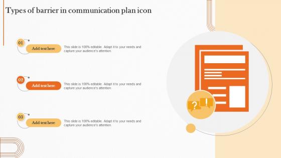 Types Of Barrier In Communication Plan Icon