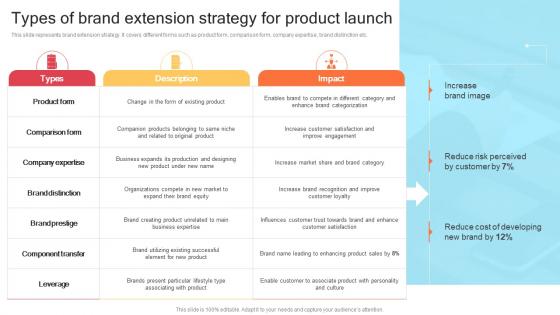 Types Of Brand Extension Strategy For Product Launch Strategic Product Development Strategy