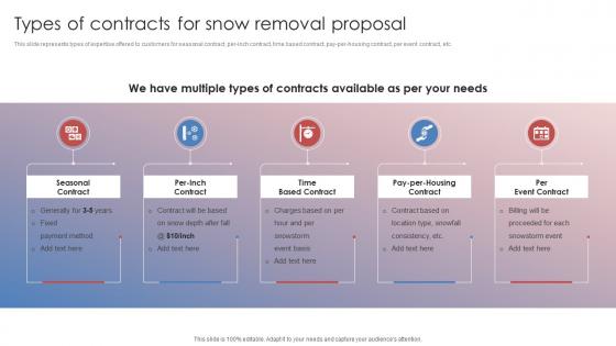 Types Of Contracts For Snow Removal Proposal Snow Shoveling Services Proposal