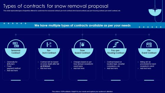 Types Of Contracts For Snow Removal Snow Plowing Services Contract Proposal