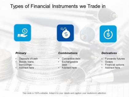 Types of financial instruments we trade in primary ppt professional format