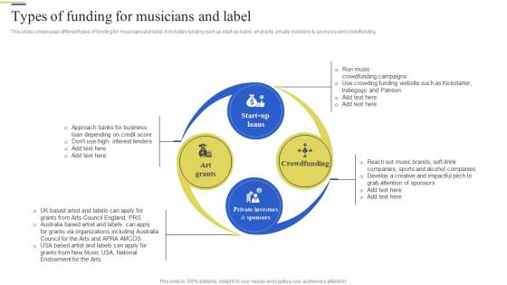 Types Of Funding For Musicians And Label Brand Enhancement Marketing Strategy SS V