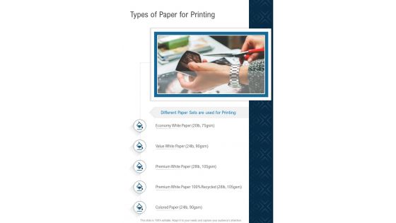 Types Of Paper For Printing Paper Based Printing Proposal One Pager Sample Example Document