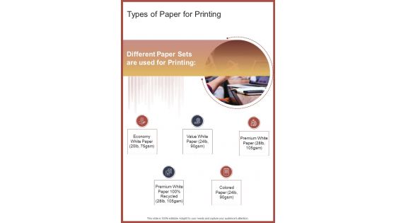 Types Of Paper For Printing Proposal Template One Pager Sample Example Document