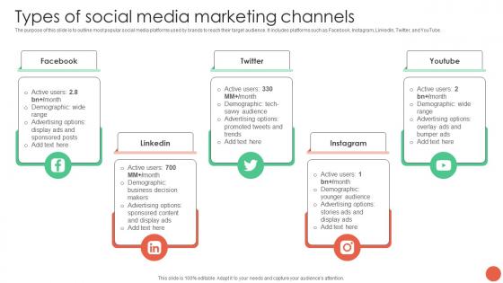 Types Of Social Media Marketing Channels Database Marketing Techniques MKT SS V