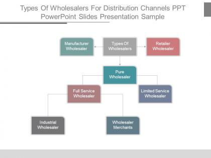 Types of wholesalers for distribution channels ppt powerpoint slides presentation sample