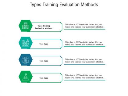Types training evaluation methods ppt powerpoint presentation portfolio objects cpb