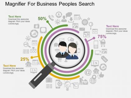 Ug magnifier for business peoples search flat powerpoint design