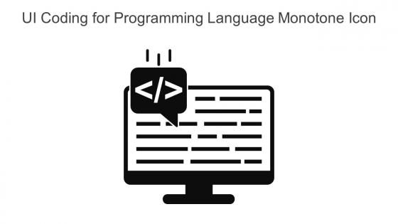 UI Coding For Programming Language Monotone Icon In Powerpoint Pptx Png And Editable Eps Format