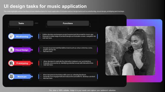 UI Design Tasks For Music Application