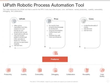Uipath robotic process automation tool ppt powerpoint presentation ideas example