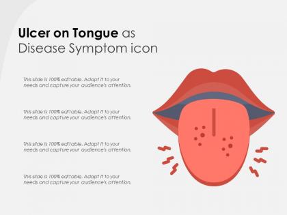 Ulcer on tongue as disease symptom icon