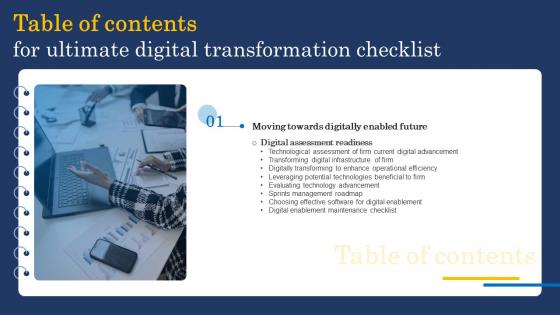 Ultimate Digital Transformation Checklist Table Of Contents