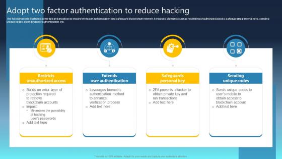 Ultimate Guide For Blockchain Adopt Two Factor Authentication To Reduce Hacking BCT SS