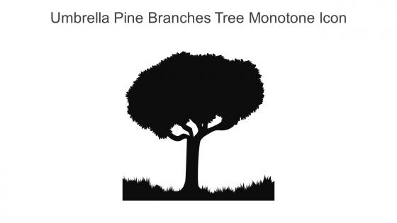 Umbrella Pine Branches Tree Monotone Icon In Powerpoint Pptx Png And Editable Eps Format