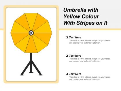 Umbrella with yellow colour with stripes on it