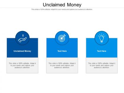 Unclaimed money ppt powerpoint presentation professional diagrams cpb