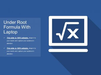 Under root formula with laptop