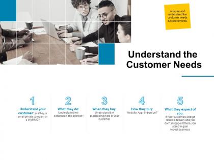 Understand the customer needs ppt powerpoint presentation ideas design