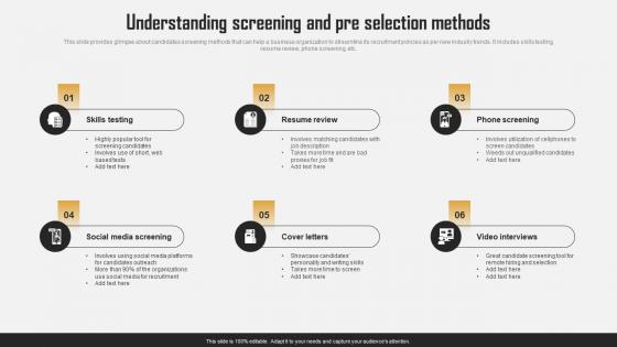 Understanding Screening And Pre Selection Methods Efficient HR Recruitment Process