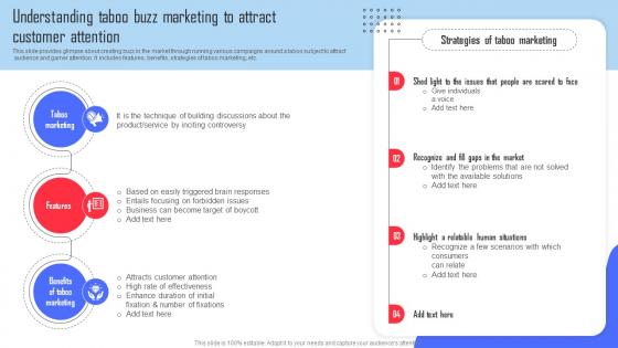 Understanding Taboo Buzz Marketing To Attract Complete Guide Of Buzz Marketing Campaigns MKT SS V