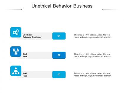 Unethical behavior business ppt powerpoint presentation summary portfolio cpb