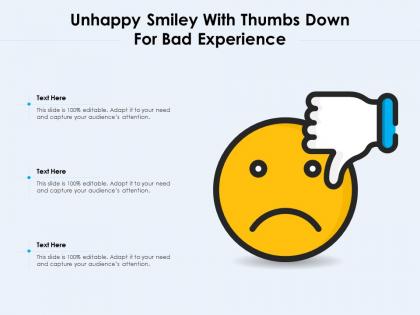 Unhappy smiley with thumbs down for bad experience