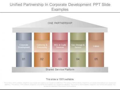 Unified partnership in corporate development ppt slide examples