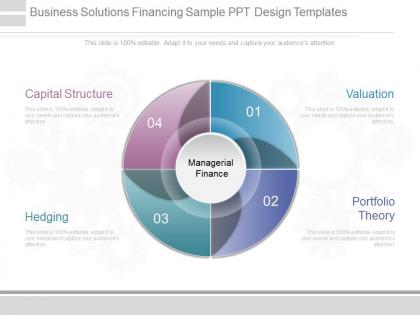 Unique business solutions financing sample ppt design templates