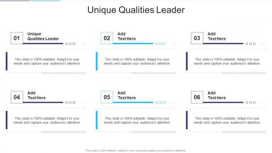 Unique Qualities Leader In Powerpoint And Google Slides Cpb